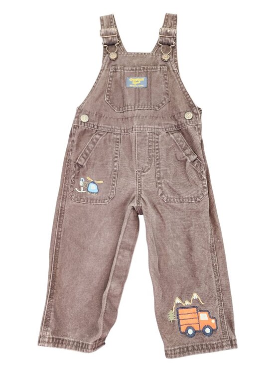 OshKosh B'gosh Other - OshKosh Bgosh Vestbak Boys Overall Bibs 12 Months Brown Vintage